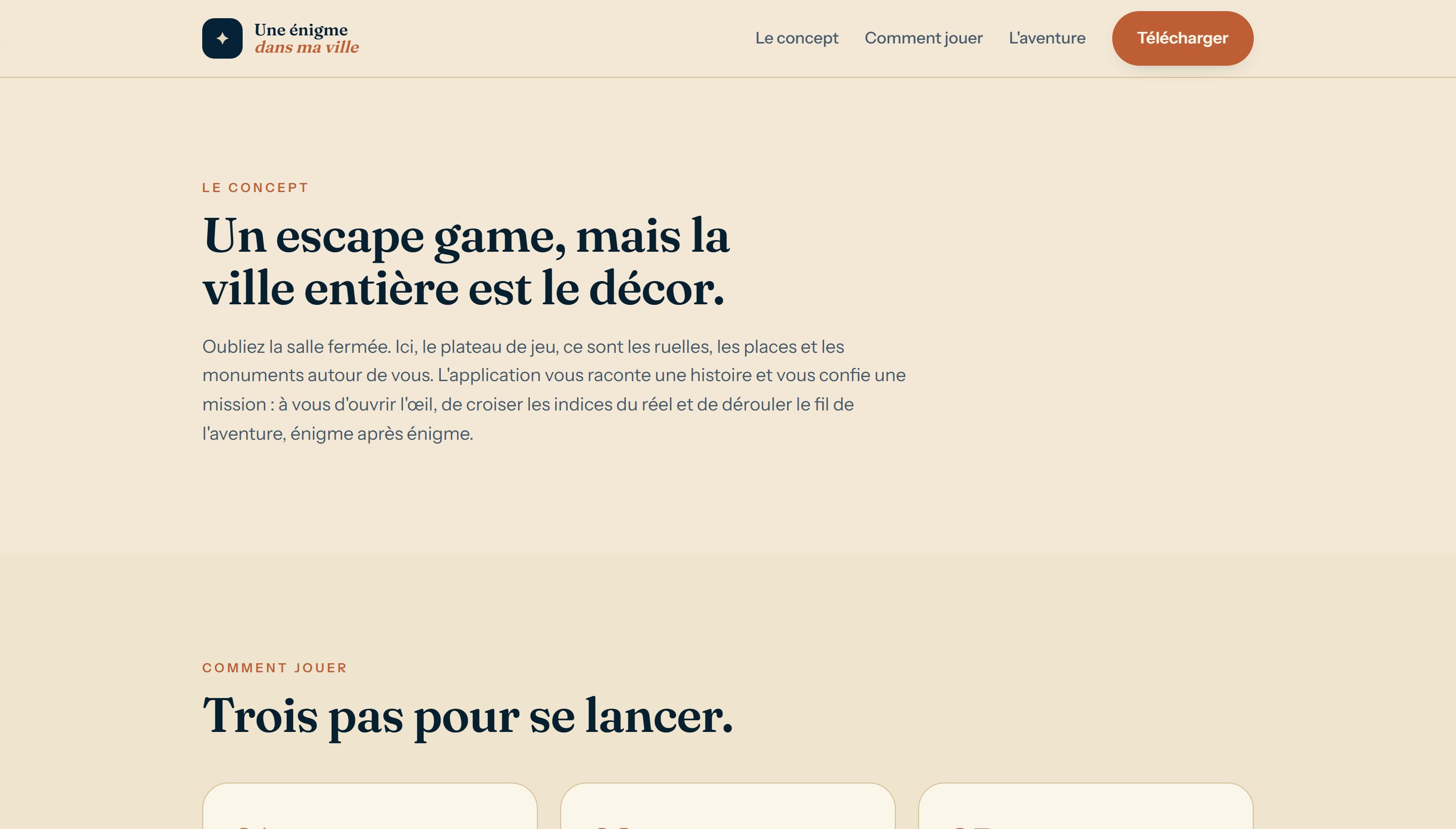 Une énigme dans ma ville : le concept — la ville entière devient le plateau de jeu