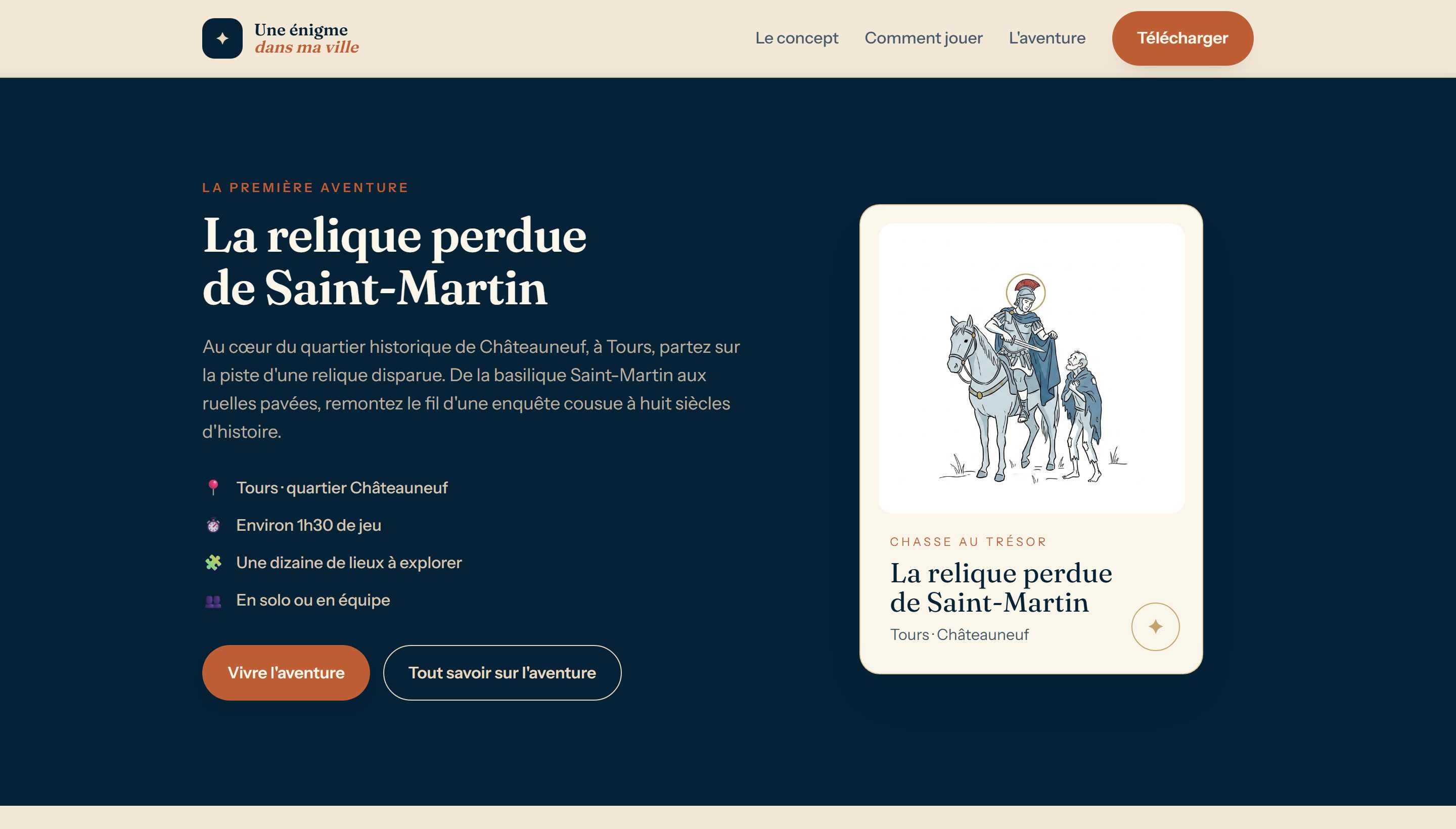 Une énigme dans ma ville : la première aventure, « La relique perdue de Saint-Martin »