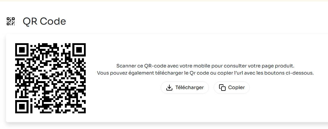 Viticode : le QR code de la page produit, prêt à scanner, télécharger ou copier